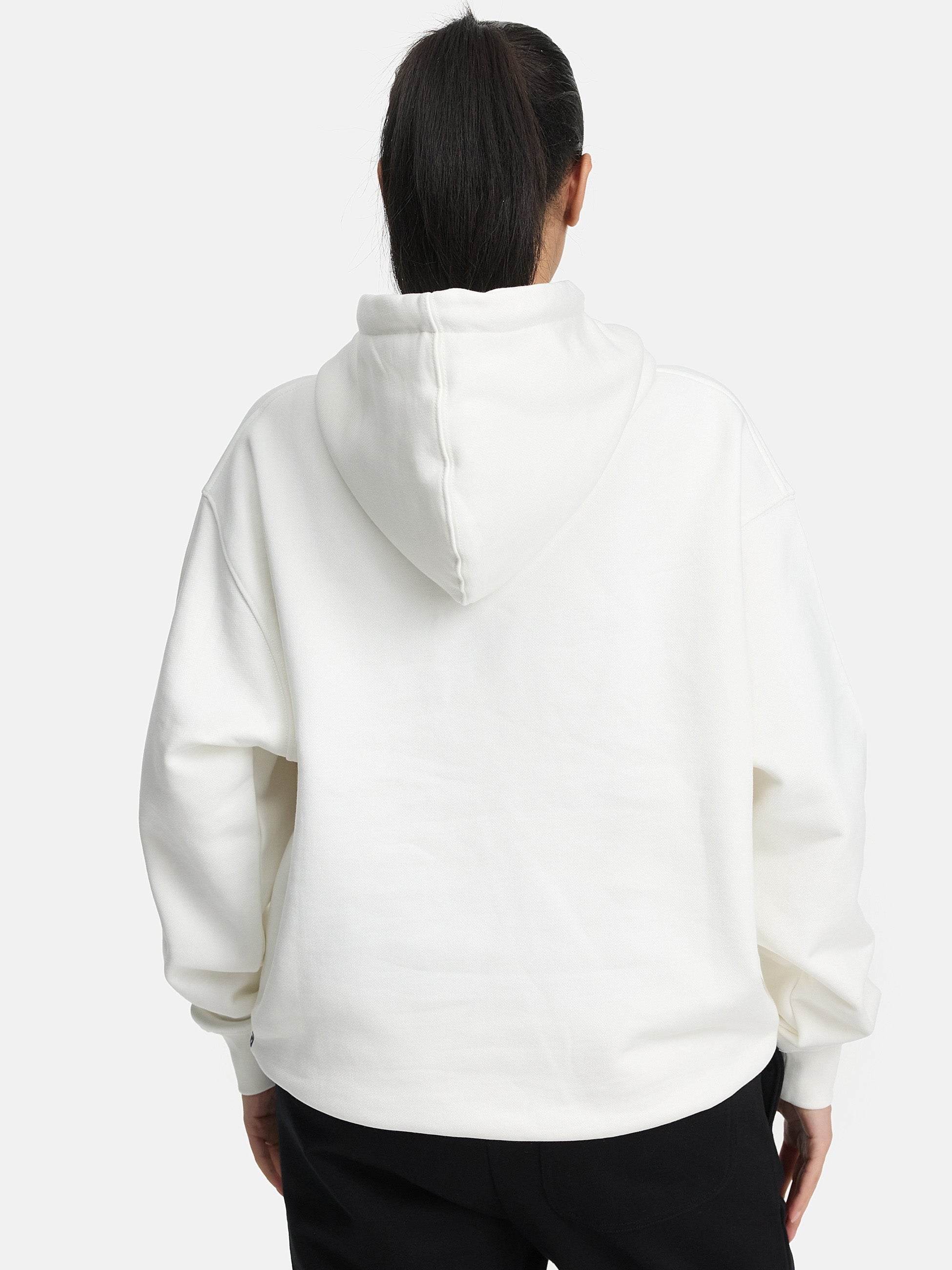 Premium Hoodie Anti Pilling weiß Ansicht Ruecken
