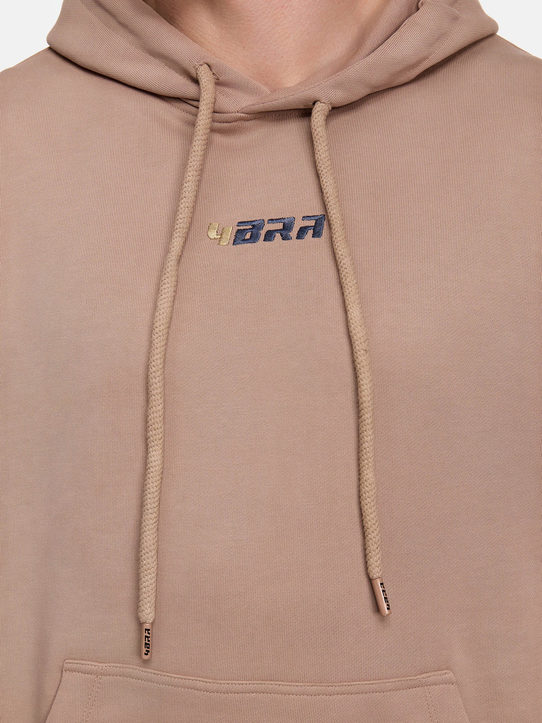 Premium_Hoodie_braun_ansicht brust mit logo
